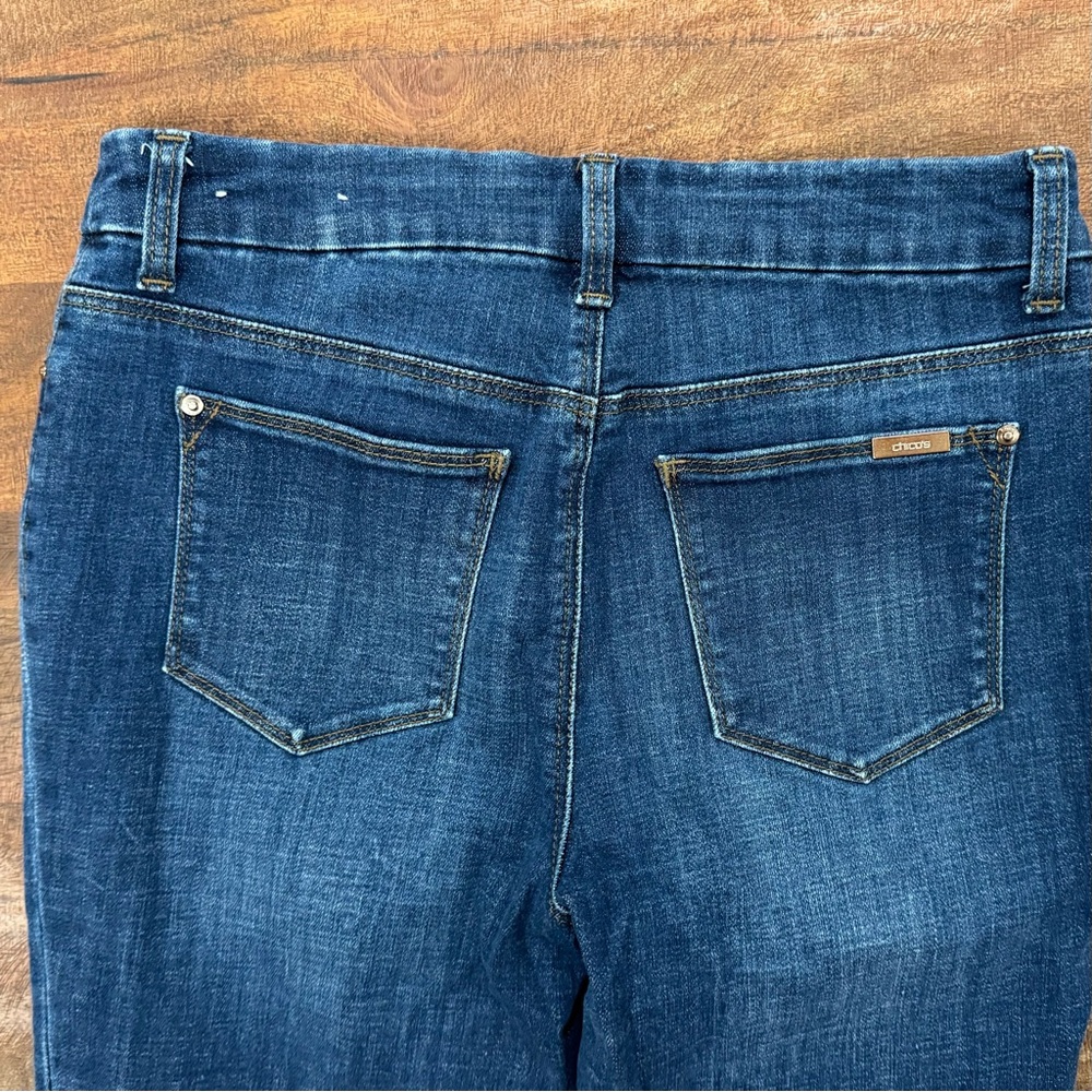 Chico’s So Slimming Girlfriend Slim Leg Crop‎ 00 
Jeans Dark Wash Stretch Size 2 - Picture 6 of 6